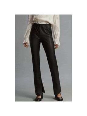 Anthropologie Pilcro Glasgow Faux Leather Skinny Pants Black Size Large / 32 NWT